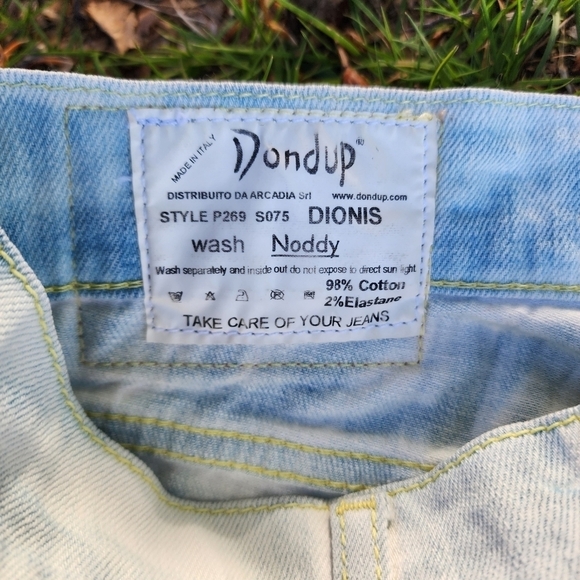 Dondup Dionis Jeans Made In Italy Bleached Stretch Pants Woman 26x33 Embroidered - Picture 7 of 12
